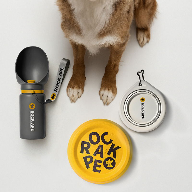 Rock Ape PawsGo gift set with water bottle, collapsible bowl, and flying disc